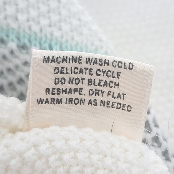 Lovestitch Women’s Knit Sweater Long Sleeve Small/Medium Geometric Stripe White - Picture 9 of 9